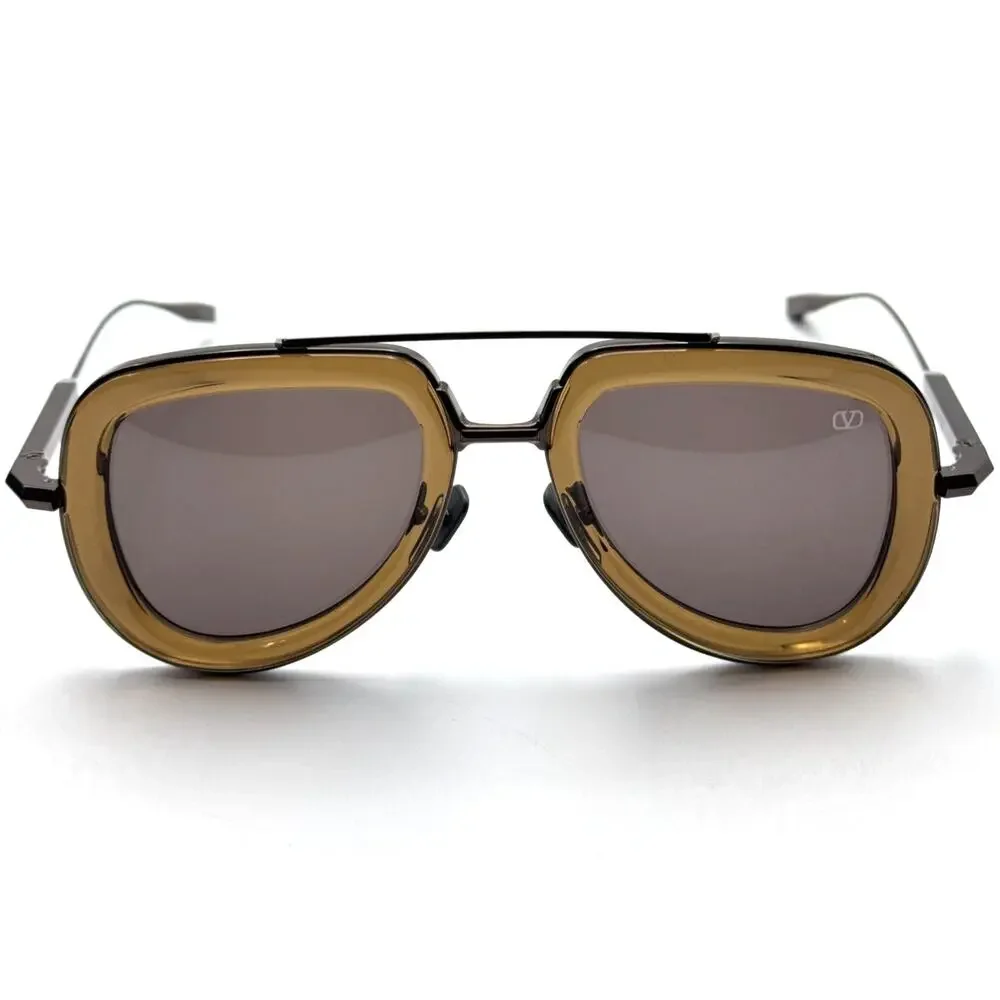 Valentino Sunglasses V-LSTORY VLS-129D Brown Aviator Frame Brown Lens 50-21-140